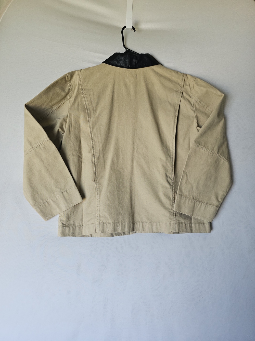 a.n.a a new approach Beige Cotton Full Zip Jacket Coat Faux Leather Collar L NWT - Picture 16 of 16